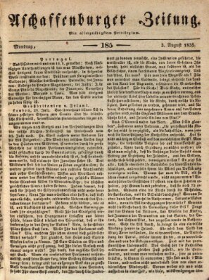 Aschaffenburger Zeitung Montag 3. August 1835