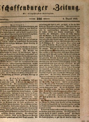 Aschaffenburger Zeitung Dienstag 4. August 1835
