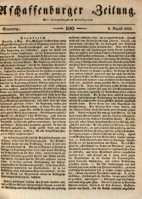 Aschaffenburger Zeitung Samstag 8. August 1835