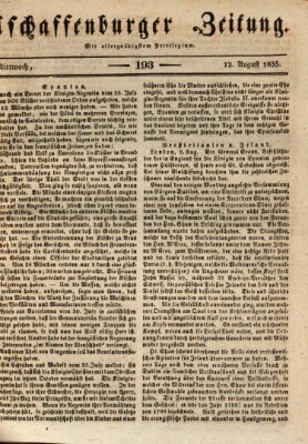 Aschaffenburger Zeitung Mittwoch 12. August 1835