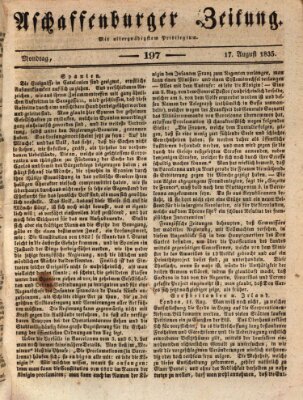 Aschaffenburger Zeitung Montag 17. August 1835