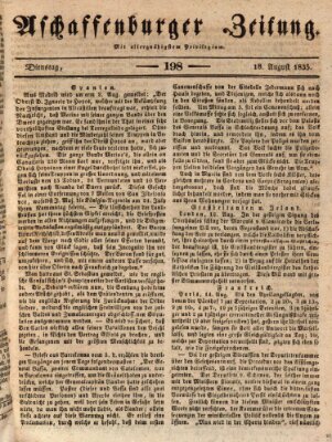 Aschaffenburger Zeitung Dienstag 18. August 1835