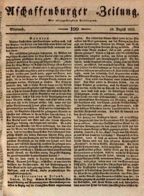 Aschaffenburger Zeitung Mittwoch 19. August 1835