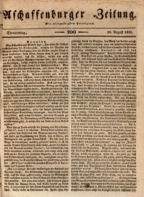 Aschaffenburger Zeitung Donnerstag 20. August 1835