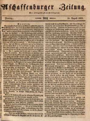 Aschaffenburger Zeitung Freitag 21. August 1835