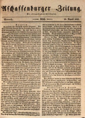 Aschaffenburger Zeitung Mittwoch 26. August 1835