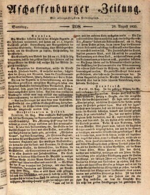 Aschaffenburger Zeitung Samstag 29. August 1835