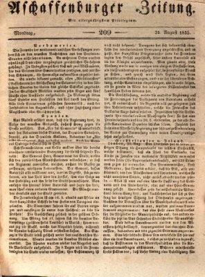 Aschaffenburger Zeitung Montag 31. August 1835