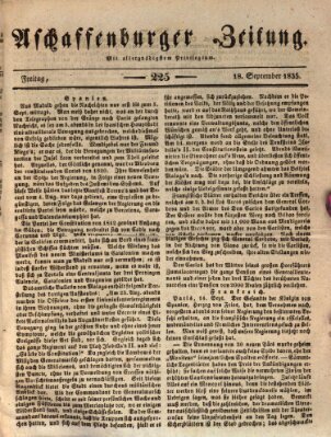 Aschaffenburger Zeitung Freitag 18. September 1835