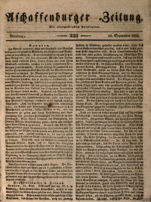 Aschaffenburger Zeitung Montag 28. September 1835