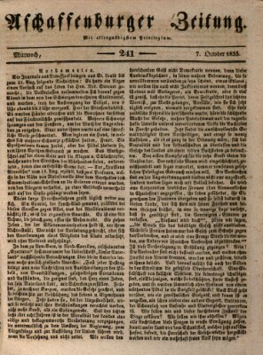 Aschaffenburger Zeitung Mittwoch 7. Oktober 1835