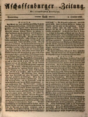 Aschaffenburger Zeitung Donnerstag 8. Oktober 1835