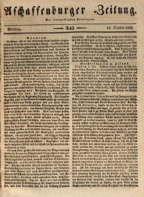 Aschaffenburger Zeitung Montag 12. Oktober 1835