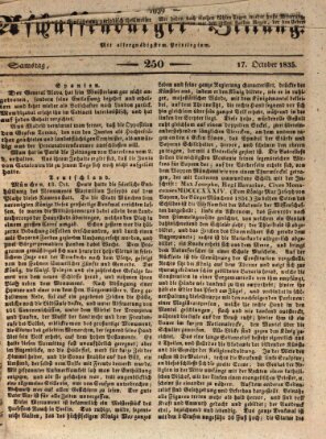 Aschaffenburger Zeitung Samstag 17. Oktober 1835