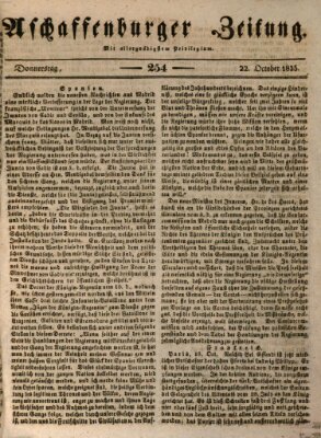 Aschaffenburger Zeitung Donnerstag 22. Oktober 1835