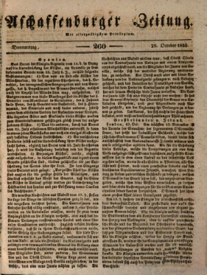 Aschaffenburger Zeitung Donnerstag 29. Oktober 1835