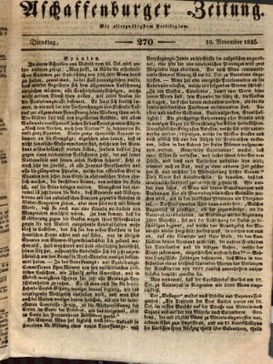 Aschaffenburger Zeitung Dienstag 10. November 1835