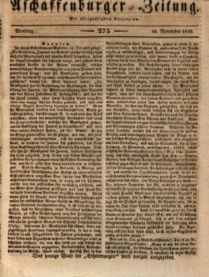 Aschaffenburger Zeitung Montag 16. November 1835