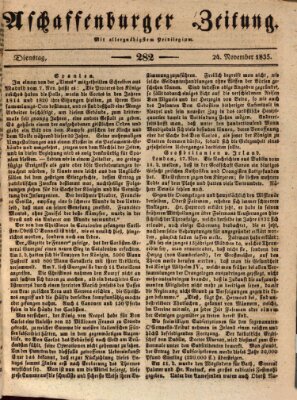 Aschaffenburger Zeitung Dienstag 24. November 1835