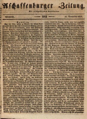 Aschaffenburger Zeitung Mittwoch 25. November 1835