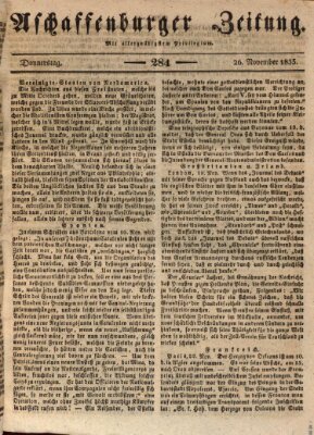 Aschaffenburger Zeitung Donnerstag 26. November 1835