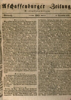 Aschaffenburger Zeitung Mittwoch 2. Dezember 1835