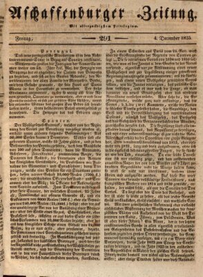 Aschaffenburger Zeitung Freitag 4. Dezember 1835