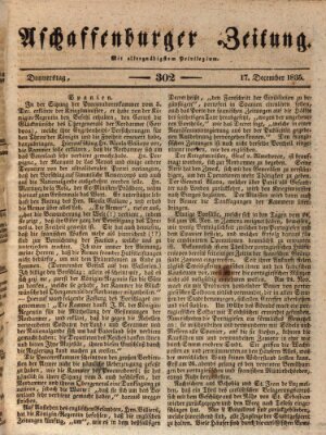 Aschaffenburger Zeitung Donnerstag 17. Dezember 1835