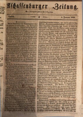 Aschaffenburger Zeitung Montag 4. Januar 1836