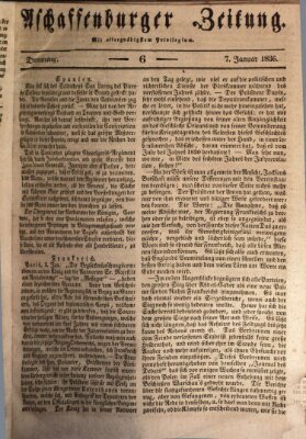 Aschaffenburger Zeitung Donnerstag 7. Januar 1836