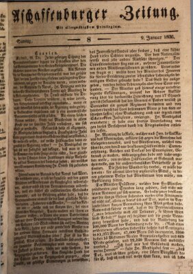 Aschaffenburger Zeitung Samstag 9. Januar 1836