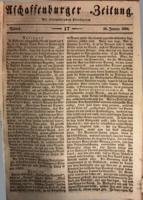 Aschaffenburger Zeitung Mittwoch 20. Januar 1836