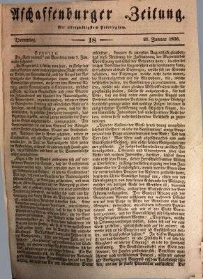 Aschaffenburger Zeitung Donnerstag 21. Januar 1836