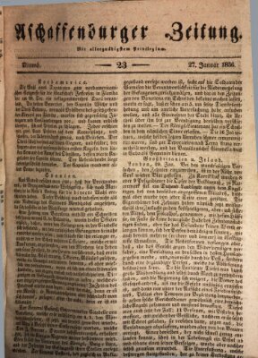 Aschaffenburger Zeitung Mittwoch 27. Januar 1836