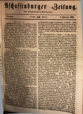 Aschaffenburger Zeitung Dienstag 9. Februar 1836