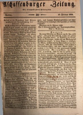 Aschaffenburger Zeitung Montag 15. Februar 1836