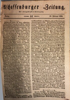 Aschaffenburger Zeitung Montag 29. Februar 1836