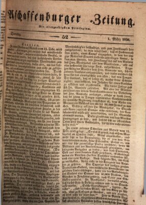 Aschaffenburger Zeitung Dienstag 1. März 1836