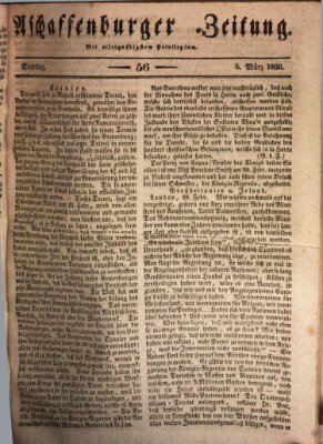 Aschaffenburger Zeitung Samstag 5. März 1836