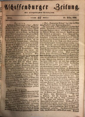 Aschaffenburger Zeitung Freitag 18. März 1836