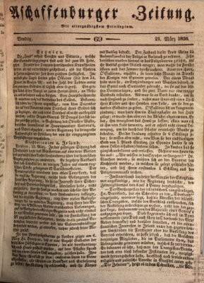 Aschaffenburger Zeitung Montag 21. März 1836