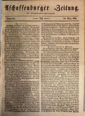 Aschaffenburger Zeitung Donnerstag 24. März 1836