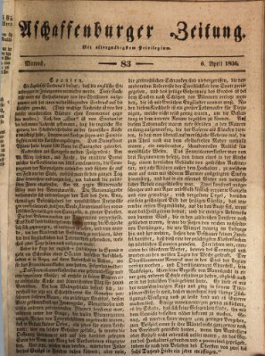 Aschaffenburger Zeitung Mittwoch 6. April 1836