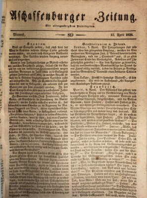 Aschaffenburger Zeitung Mittwoch 13. April 1836