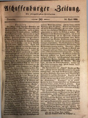 Aschaffenburger Zeitung Donnerstag 14. April 1836