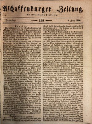 Aschaffenburger Zeitung Donnerstag 9. Juni 1836