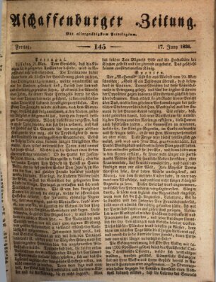 Aschaffenburger Zeitung Freitag 17. Juni 1836