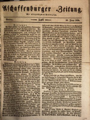 Aschaffenburger Zeitung Montag 20. Juni 1836