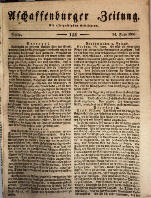 Aschaffenburger Zeitung Freitag 24. Juni 1836