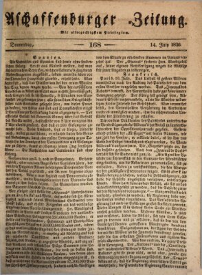 Aschaffenburger Zeitung Donnerstag 14. Juli 1836